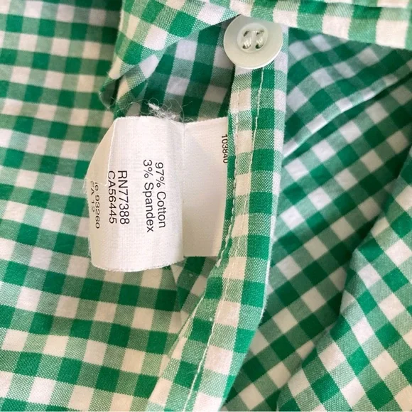 J. Crew Stretch Perfect Green Checkered Fitted Long Sleeve Shirt - Picture 7 of 7